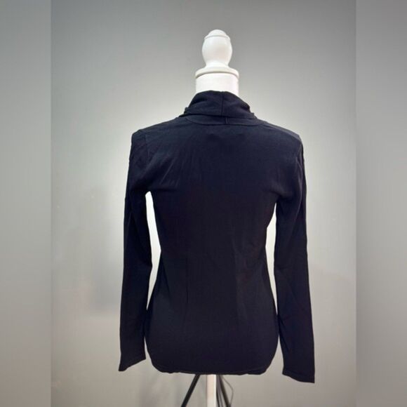 SALE! Black Jones New York Tie-Front Sweater Size S EUC - Picture 2 of 6